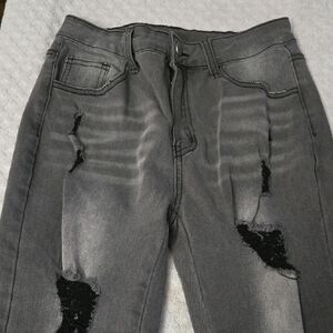 Gray Distressed Women’s Jeans